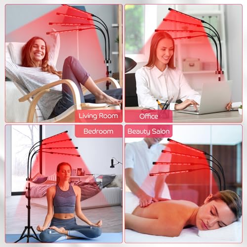 Devowellte Red Light Lamp for Face, 80 LEDs Red Light Lamp Height Free Adjustment Infrared Light Devowellte uk supplements
