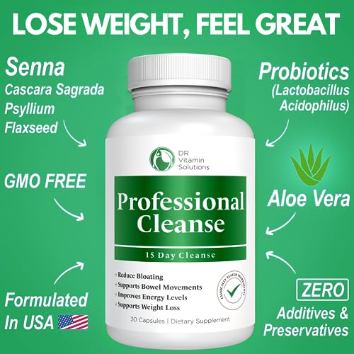 Professional Detox Cleanse for Weight Loss and Belly Fat, 15 Day Colon Cleanse, Body Detox DR VITAMIN SOLUTIONS uk supplements