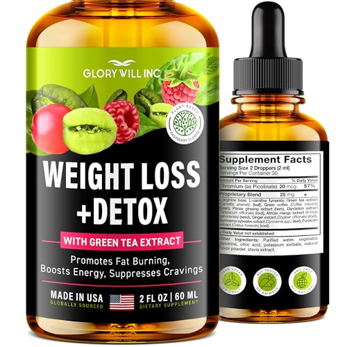 Glory Will Inc Weight Loss Drops Natural Detox Made in USA - Diet Drops for Fat Loss healthsupps.co.uk uk supplements