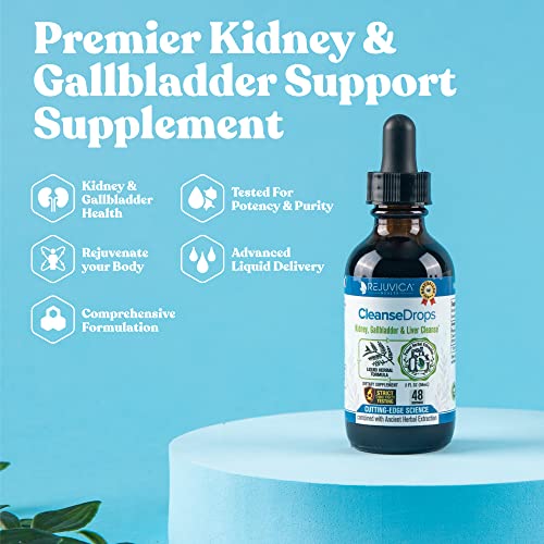 Cleanse Drops - Advanced Kidney & Gallbladder Cleanse Support Rejuvica Health uk supplements