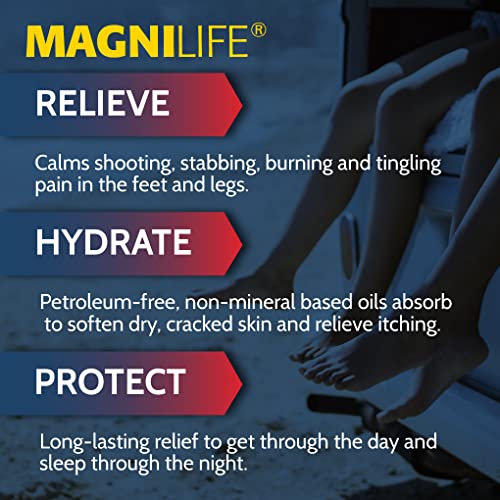MagniLife Pain Relief Foot Spray, 3 oz, Pain Relief for Burning, Tingling or Sensitivity in Feet and Legs, No Alcohol Cooling Spray Moisturizes Dry, Cracked Heels MagniLife uk supplements