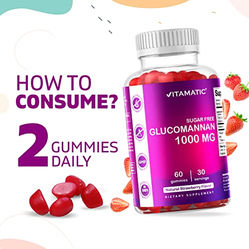 Vitamatic Sugar Free Glucomannan Gummies (Amorphophallus Konjac Root) - 1000mg per Vitamatic uk supplements