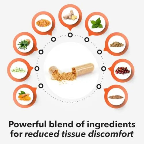 LifeSeasons Inflamma-X Joint & Tissue Support Supplement – Supports Muscle Comfort, Recovery & Flexibility – Herbal Formula with Turmeric, Bromlein, Boswellia & Protease Enzymes – 60 Capsules LifeSeasons uk supplements