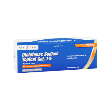 Topical Arthritis Pain Relief Gel Diclofenac Sodium 1% (NSAID) by GeriCare- Hand Wrist Elbow Foot Ankle Knee Extra-Strength Arthritis Pain Reliever- Anti-inflammatory Arthritis Pain Treatment- 3.53oz GeriCare uk supplements