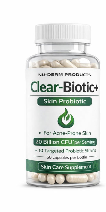 Acne Pills Probiotic Acne Supplements for Teens & Adults - Hormonal Acne Vitamins, Gut Health for Clear Skin, Non-GMO (60 Capsules) Gut Skin Axis Clear-Biotic uk supplements