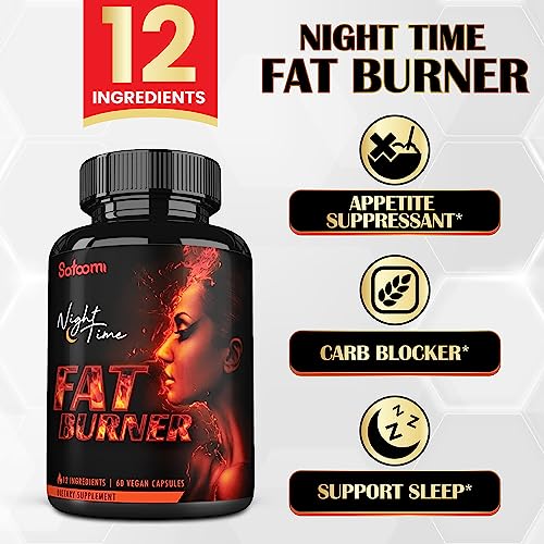 12in1 Night Time Fat Burner for Women - VitaminD.3, Garcinia Cambogia, White Kidney Bean Satoomi uk supplements