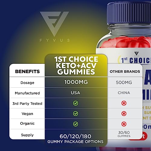 (2 Pack) 1st Choice Keto ACV Gummies, First Choice Gummies Advanced ACV - 1st Choice Fyvus uk supplements