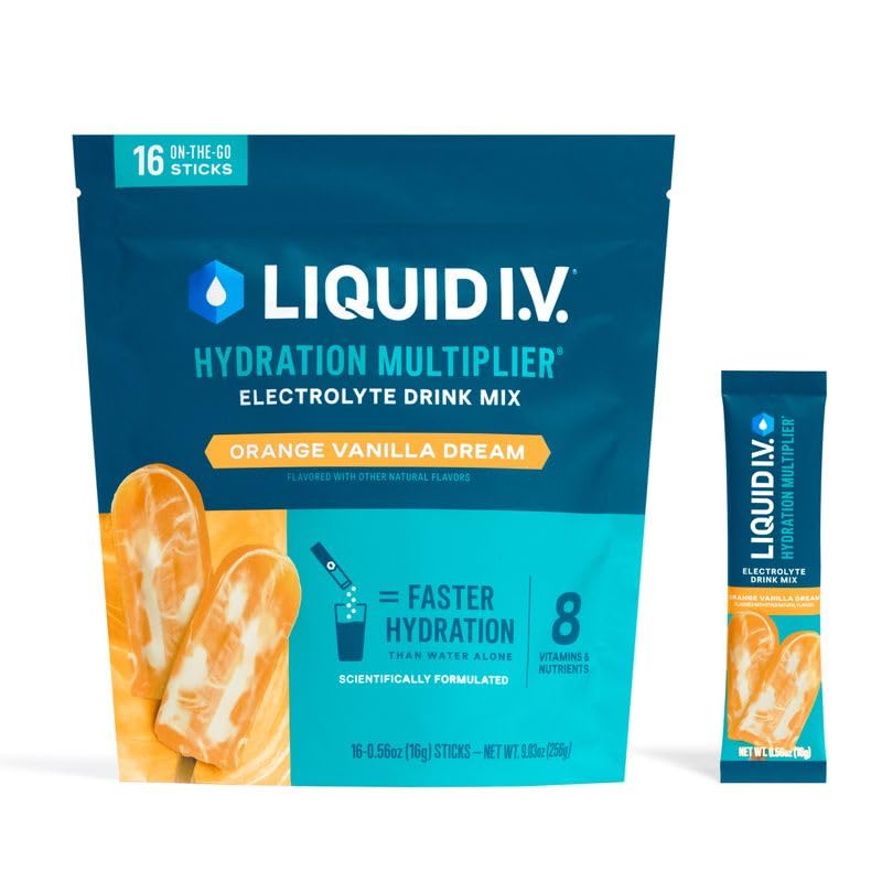 Liquid I.V.® Hydration Multiplier - Orange Vanilla Dream | Electrolyte Powder Drink Mix | 1 Pack (16 Servings) Liquid I.V. uk supplements