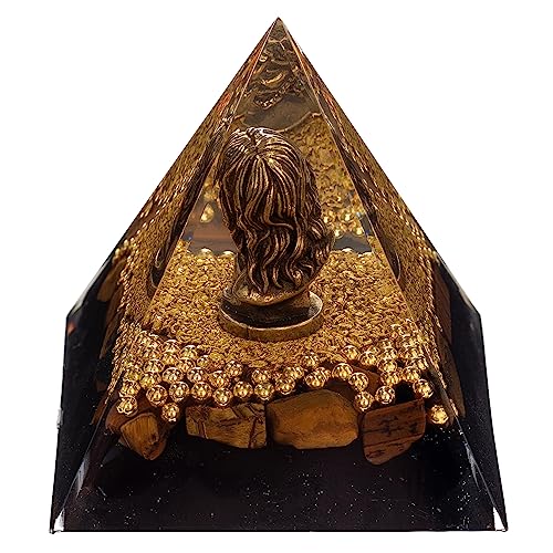 FENGSHUI-CAISHEN Mini Jesus Figurine in Healing Crystal Orgone Pyramid - Obsidian Tiger's Eye FENGSHUI-CAISHEN uk supplements
