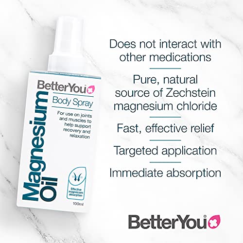 BetterYou Magnesium Oil Body Spray, Pure and Natural Source of Magnesium Chloride BetterYou uk supplements
