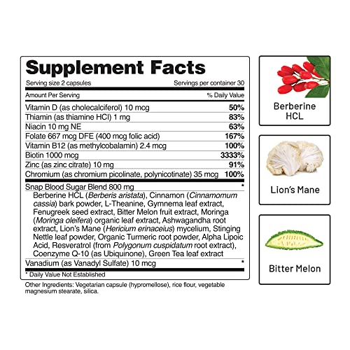 Snap Supplements Blood Sugar Blend - Support Healthy Blood Sugar, 60 Capsules Snap Supplements uk supplements