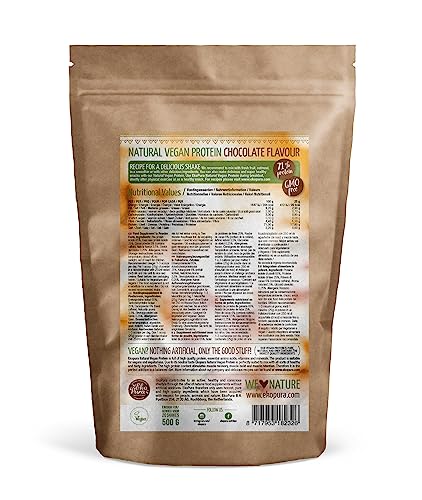 Ekopura Natural Vegan Protein - Chocolate - 500g | 76% Protein | 100% Plant-Based Ingredients Ekopura uk supplements