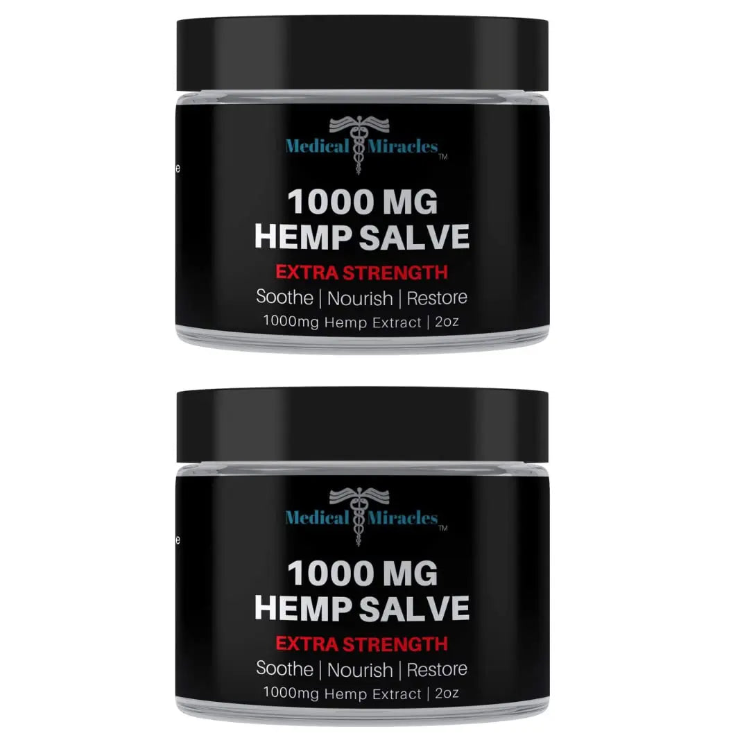 Medical Miracles| Hemp 1000 Mg Salve | Ideal for Hips, Joints, Neck, Back, Elbows, Fingers, Hands, Knees| Pack of 2 Medical Miracles uk supplements