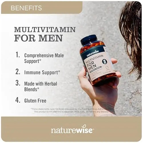 NatureWise Multivitamin for Men - Daily Male Support - Minerals & Herbs for Energy, Performance, Immunity - with Vitamin A, C, D, B-Complex NatureWise uk supplements