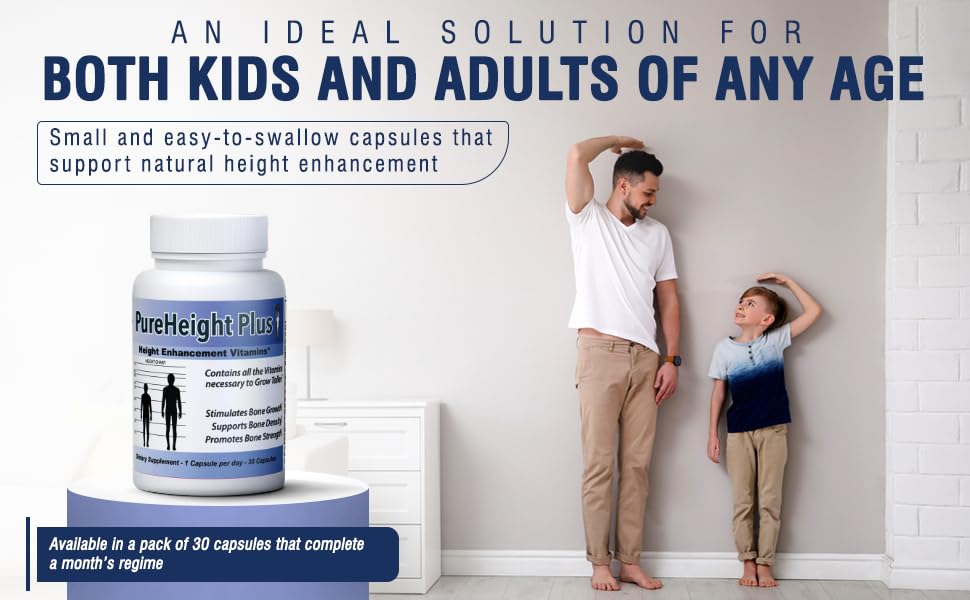 Height Growth Vitamins Grow Taller - Increase Bone Strength Bone Density Bone Growth PURE BIOTECHNOLOGIES uk supplements