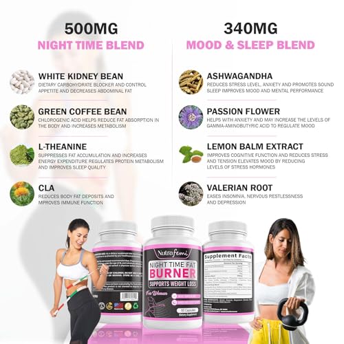 Nutrafemi Night time Fat Burner, Weight Loss Pills for Women – Thermogenic Fat Burner Nutrafemi uk supplements