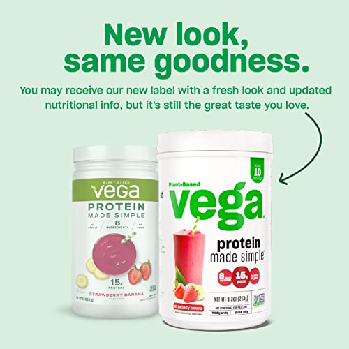 Vega Protein Made Simple Protein Powder, Strawberry Banana - Stevia Free, Vegan Vega uk supplements