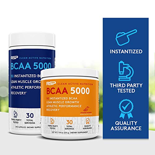 RSP BCAA 5000 (30 Serv), Premium BCAA Capsules for Post Workout Muscle Recovery RSP NUTRITION uk supplements