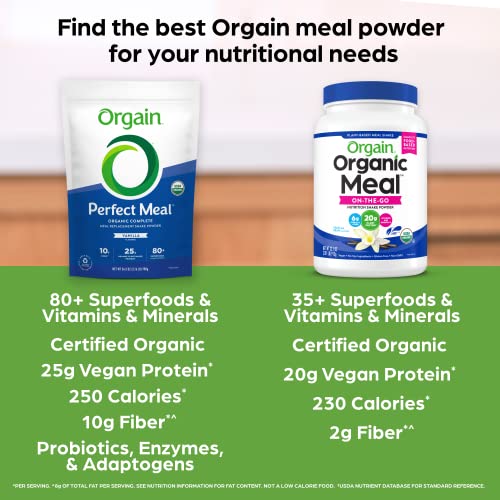 Orgain Organic Perfect Meal Replacement Protein Powder, Vanilla - 25g Plant Based Protein Orgain uk supplements