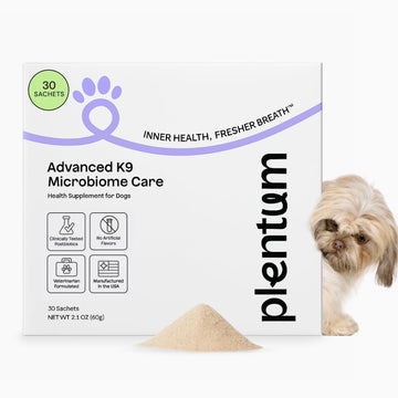 Daily Prebiotic + Postbiotic Dog Supplement Powder | 12-in-1 Support for Gut, Joints, Allergy, Immunity, Calming & Oral Health | Human-Grade Ingredients, No Artificial Flavors-No Fillers - 30 Sachets Plentum uk supplements