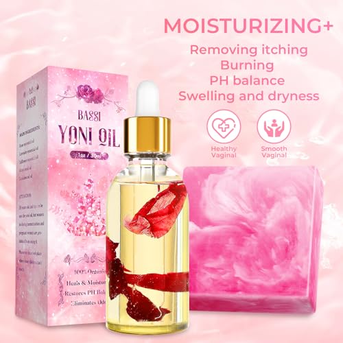Yoni Soap Bars & Natural Yoni Oil Set, Natural Yoni Oil Vaginal Wash for Women Feminine Wash BASSI uk supplements