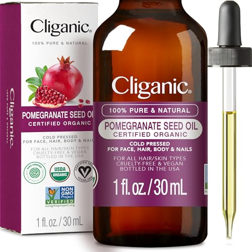 Cliganic Organic Pomegranate Seed Oil, 100% Pure - For Face, Skin | Natural Cold Pressed Unrefined Cliganic uk supplements