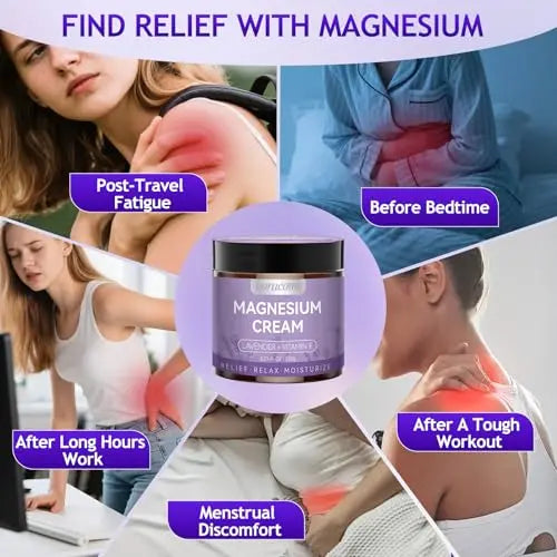 Doracome Magnesium Moisturizing Cream for Muscle Relief, Sleep Support and Stress Relief, Fast-Absorbing Formula,Skin Friendly,Lightly Scented-SJX Doracome uk supplements
