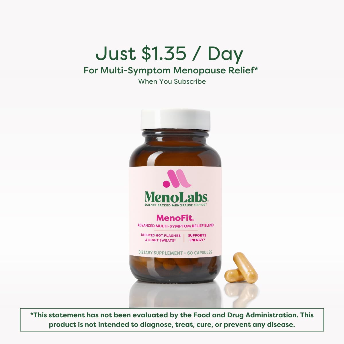 MENOLABS MenoFit, Menopause Supplements for Women - 60 Capsules - Advanced Women’s Probiotic with Vitamins and Red Clover for Gut Health, Hot Flashes and Hormone Balance for Women MENOLABS uk supplements