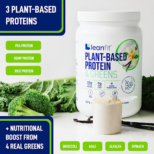 LeanFit Plant-Based Protein & Greens Natural Vanilla – 20g Plant Protein + 4 Leafy Greens LeanFit uk supplements
