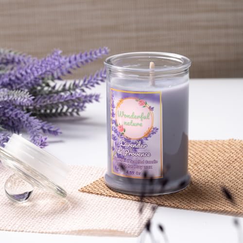 Wonderfulnature Lavender de Provence Pure Essential Oil Scented Candle, Aromatherapy WONDERFUL NATURE uk supplements