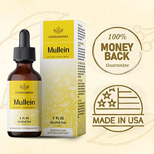 Mullein Leaf Tincture - Lung Cleanse - Vegan Lung Detox - Respiratory Health HERBAMAMA uk supplements
