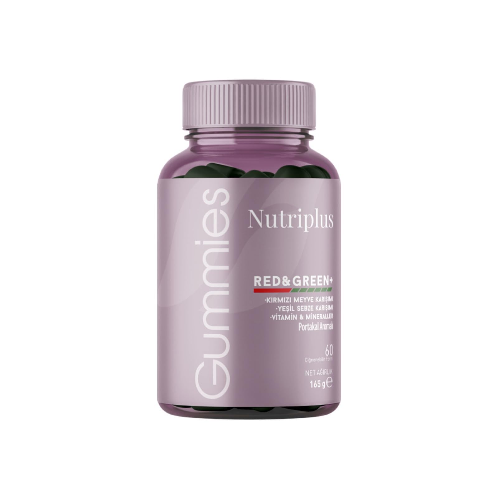 FARMASi Nutriplus Jelly Vitamins Red + Green, 60 pcs - Antioxidant-Rich Vegan Multivitamin Supplement with Fruits and Vegetables Essential Vitamins Immune Support Energy Boost, Skin Hair Nail Health FARMASi uk supplements