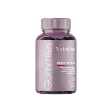 FARMASi Nutriplus Jelly Vitamins Red + Green, 60 pcs - Antioxidant-Rich Vegan Multivitamin Supplement with Fruits and Vegetables Essential Vitamins Immune Support Energy Boost, Skin Hair Nail Health FARMASi uk supplements