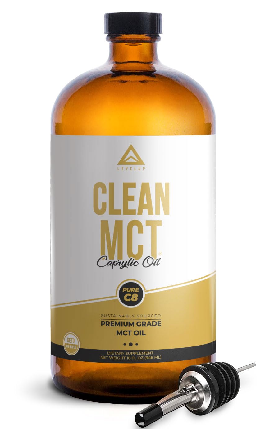 LevelUp Clean MCT Oil - 100% Caprylic C8 for Energy, Focus, Weight Management LevelUp uk supplements