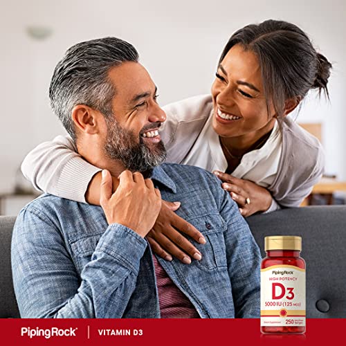 Piping Rock Vitamin D3 5000 IU | 250 Softgels | High Potency Supplement | Non-GMO Piping Rock uk supplements