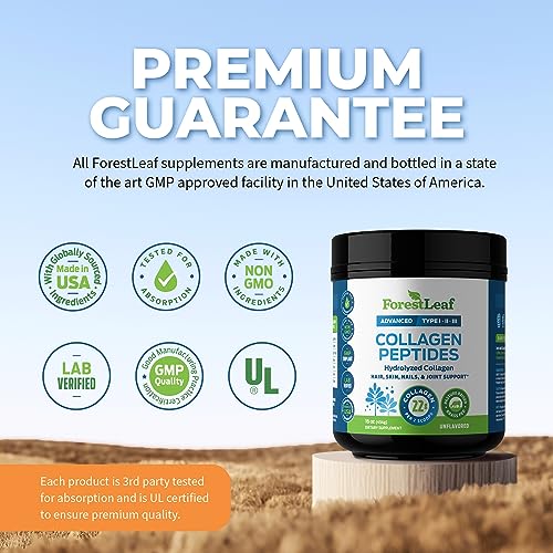 Collagen Peptides Powder Unflavored - Hydrolyzed Collagen Protein Powder ForestLeaf uk supplements