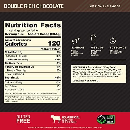 Optimum Nutrition Gold Standard 100% Whey Protein Powder, Double Rich Chocolate Optimum Nutrition uk supplements