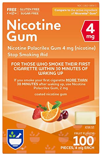 Rite Aid Nicotine Gum, 4 mg - 100 Count | Quit Smoking Aid | Nicotine Rite Aid uk supplements