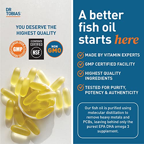 Dr. Tobias Omega 3 Fish Oil, 800 mg EPA 600 mg DHA Omega 3 Supplement for Heart Dr. Tobias uk supplements