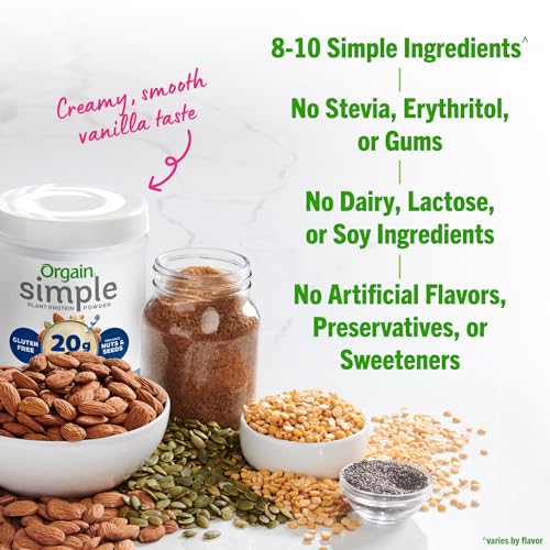 Orgain Organic Simple Vegan Protein Powder, Vanilla - 20g Plant Based Protein Orgain uk supplements