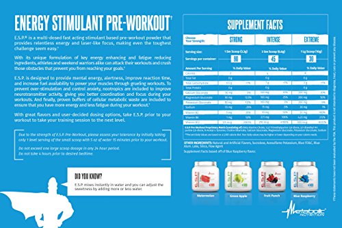 Metabolic Nutrition | ESP - Stimulating Pre Workout, Pre Intra Workout Supplement | Energy Metabolic Nutrition uk supplements