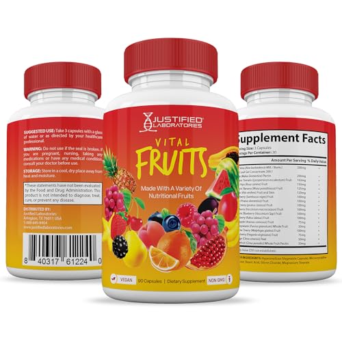 (Set of 2) Vital Fruits and Veggies Supplement Red & Green Superfoods Whole Food Justified Laboratories uk supplements