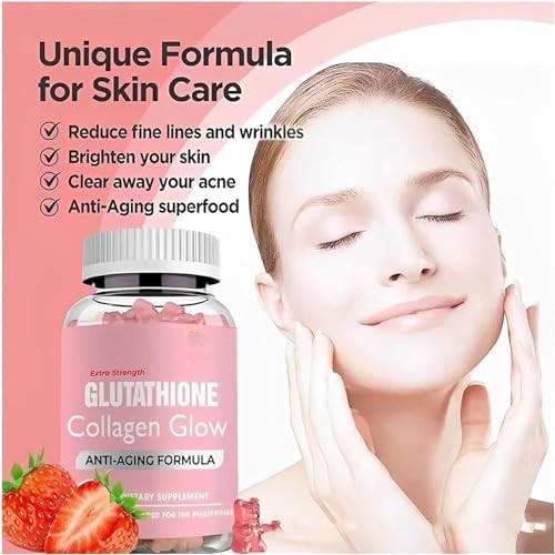 Glutathione Collagen Gummies,Glutathione Collagen Glow Gummies for Dark Spot,60 Pieces Pelinuar uk supplements
