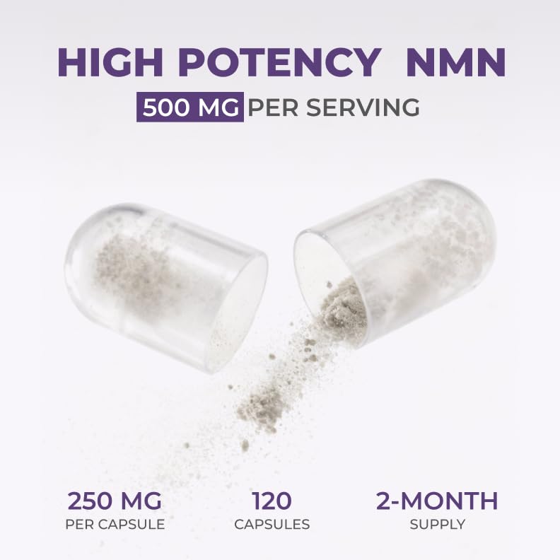 Neurogan Beta NMN (β-NMN) Supplement 500 mg per Serving, High Purity – NAD+ Precursor for Cellular Energy & Vitality – 120 Capsules (2-Month Supply) – Made in USA Neurogan uk supplements