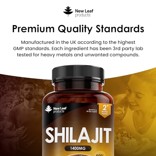 Shilajit Capsules 1400mg 60% Fulvic Acid Pure Shilajit - High Strength Himilayan Shilajit NEW LEAF PRODUCTS uk supplements
