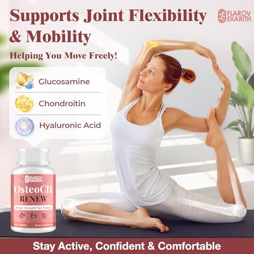 Joint Supplements for Women OsteoCII Renew Triple Strength – Advanced Joint, Bone & Skin Formula – Collagen, Glucosamine, Chondroitin, Calcium, MK-7, Vitamin D3, Hyaluronic Acid, 180 Tablets Flarovexarith uk supplements