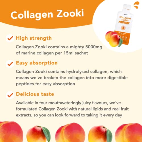 Zooki 5000mg Marine Collagen Liquid Sachets | Hydrolysed Marine Collagen Peptides yourzooki uk supplements