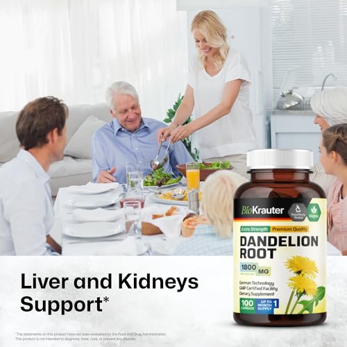 BIO KRAUTER Dandelion Root Capsules - Organic Dandelion Root Supplement - Vegan BIO KRAUTER uk supplements