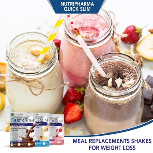 Quick Slim Meal Replacement Shake for Weight Loss, 30 Servings, 20g Protein, 27 Vitamins NUTRIPHARMA Quick Slim uk supplements