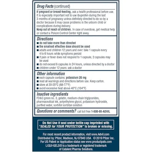 Advil Liqui-Gels Minis Pain Reliever and Fever Reducer, Pain Medicine for Adults with Ibuprofen 200mg for Pain Relief - 80 Liquid Filled Capsules Advil uk supplements